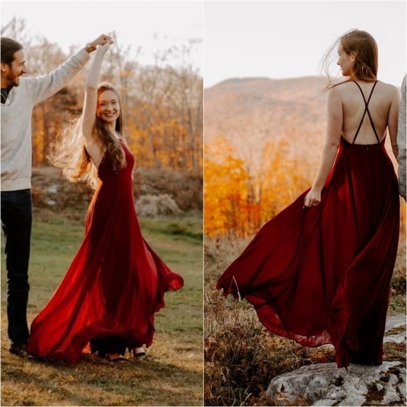 Lulus Heavenly Chiffon Halter Backless Maxi Dress - Picture 15 of 16